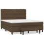 Cama box spring con colchón tela marrón oscuro 160x200 cm de , Camas y somieres - Ref: Foro24-3136848, Precio: 648,64 €, Desc...