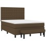Cama box spring con colchón tela marrón oscuro 140x190 cm de , Camas y somieres - Ref: Foro24-3136912, Precio: 545,48 €, Desc...