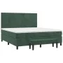 Cama box spring con colchón terciopelo verde oscuro 160x200 cm de , Camas y somieres - Ref: Foro24-3137734, Precio: 619,69 €,...