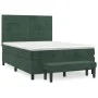 Box spring bed with dark green velvet mattress 140x190 cm by , Beds and slatted bases - Ref: Foro24-3137902, Price: 560,99 €,...