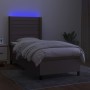 Cama box spring colchón y luces LED tela gris taupe 100x200 cm de , Camas y somieres - Ref: Foro24-3138377, Precio: 382,01 €,...