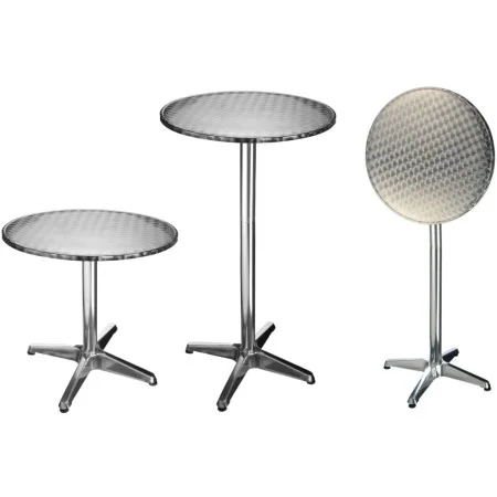 HI Mesa plegable de aluminio redonda tipo bistró 60x60x(58-115) cm de HI, Mesas de jardín - Ref: Foro24-423949, Precio: 85,23...