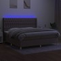 Cama box spring colchón y luces LED tela gris taupe 200x200 cm de , Camas y somieres - Ref: Foro24-3139145, Precio: 787,55 €,...