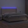 Cama box spring colchón LED cuero sintético capuchino 200x200cm de , Camas y somieres - Ref: Foro24-3139288, Precio: 701,87 €...