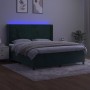 Cama box spring colchón y LED terciopelo verde oscuro 160x200cm de , Camas y somieres - Ref: Foro24-3139454, Precio: 605,57 €...