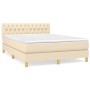 Cama box spring con colchón tela color crema 140x200 cm de , Camas y somieres - Ref: Foro24-3140862, Precio: 465,77 €, Descue...