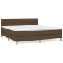 Cama box spring con colchón tela marrón oscuro 180x200 cm de , Camas y somieres - Ref: Foro24-3140876, Precio: 558,79 €, Desc...