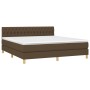 Cama box spring con colchón tela marrón oscuro 180x200 cm de , Camas y somieres - Ref: Foro24-3140876, Precio: 558,79 €, Desc...
