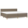 Cama box spring con colchón tela gris taupe 200x200 cm de , Camas y somieres - Ref: Foro24-3140965, Precio: 649,58 €, Descuen...