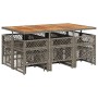 Set de comedor de jardín 11 pzas y cojines ratán sintético gris en Conjuntos de jardín | Comprar online en Foru.es