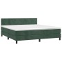 Cama box spring con colchón terciopelo verde oscuro 160x200 cm de , Camas y somieres - Ref: Foro24-3141194, Precio: 496,92 €,...