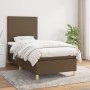 Cama box spring con colchón tela marrón oscuro 90x200 cm de , Camas y somieres - Ref: Foro24-3142148, Precio: 328,81 €, Descu...