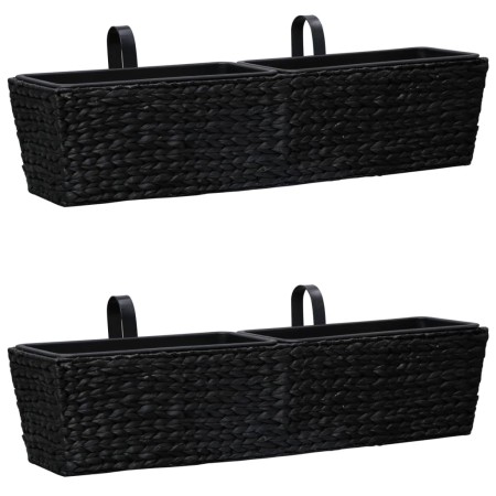 Conjunto de jardineras 2 piezas jacinto de agua negro de vidaXL, Maceteros y jardineras - Ref: Foro24-45582, Precio: 100,27 €...
