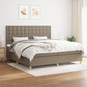 Cama box spring con colchón tela gris taupe 200x200 cm de , Camas y somieres - Ref: Foro24-3142685, Precio: 760,01 €, Descuen...