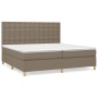 Cama box spring con colchón tela gris taupe 200x200 cm de , Camas y somieres - Ref: Foro24-3142685, Precio: 760,01 €, Descuen...
