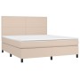 Cama box spring con colchón cuero sintético capuchino 180x200cm de , Camas y somieres - Ref: Foro24-3142742, Precio: 648,50 €...