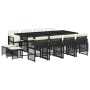 Set comedor de jardín con cojines 13 pzas ratán sintético negro en Conjuntos de jardín | Comprar online en Foru.es