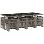 Set comedor de jardín con cojines 13 pzas ratán sintético gris en Conjuntos de jardín | Comprar online en Foru.es