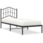 Estructura de cama con cabecero metal negro 90x200 cm de , Camas y somieres - Ref: Foro24-373782, Precio: 70,39 €, Descuento: %