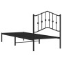 Estructura de cama con cabecero metal negro 80x200 cm de , Camas y somieres - Ref: Foro24-373780, Precio: 68,29 €, Descuento: %