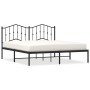 Estructura de cama con cabecero metal negro 183x213 cm de , Camas y somieres - Ref: Foro24-373794, Precio: 101,85 €, Descuent...