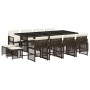 Set muebles de jardín 13 pzas y cojines ratán sintético marrón en Conjuntos de jardín | Comprar online en Foru.es