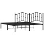 Estructura de cama con cabecero metal negro 183x213 cm de , Camas y somieres - Ref: Foro24-373794, Precio: 101,85 €, Descuent...