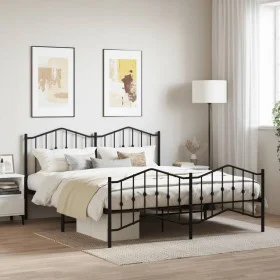Estructura de cama cabecero y estribo metal negro 183x213 cm de , Camas y somieres - Ref: Foro24-373812, Precio: 121,45 €, De...