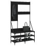Perchero con zapatero negro 100x40x184 cm de , Organizadores de vestidores y perchas de barra - Ref: Foro24-837852, Precio: 9...