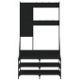 Perchero con zapatero negro 100x40x184 cm de , Organizadores de vestidores y perchas de barra - Ref: Foro24-837852, Precio: 9...