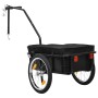 Remolque de bicicleta/carrito de mano acero negro 155x60x83 cm de vidaXL, Remolques para bicicletas - Ref: Foro24-91771, Prec...