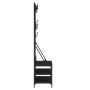 Perchero con zapatero negro 100x40x184 cm de , Organizadores de vestidores y perchas de barra - Ref: Foro24-837852, Precio: 9...
