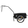 Remolque de bicicleta/carrito de mano acero negro 155x60x83 cm de vidaXL, Remolques para bicicletas - Ref: Foro24-91771, Prec...