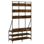 Perchero con zapatero roble ahumado 100x40x184 cm de , Organizadores de vestidores y perchas de barra - Ref: Foro24-837859, P...