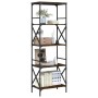 Librería 5 estantes madera ingeniería roble ahumado 59x35x171cm de , Librerías y estanterías - Ref: Foro24-837624, Precio: 67...