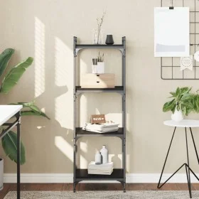 Librería de 4 estantes madera de ingeniería negro 40x30x120 cm de , Librerías y estanterías - Ref: Foro24-837632, Precio: 38,...