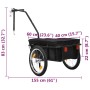 Remolque de bicicleta/carrito de mano acero negro 155x60x83 cm de vidaXL, Remolques para bicicletas - Ref: Foro24-91771, Prec...
