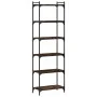 Librería 6 estantes madera ingeniería roble ahumado 60x30x188cm de , Librerías y estanterías - Ref: Foro24-837664, Precio: 69...