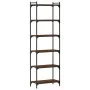 Bookcase with 6 shelves engineered wood brown oak 60x30x188 cm by , Bookcases and shelves - Ref: Foro24-837666, Price: 75,23 ...