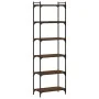 Bookcase with 6 shelves engineered wood brown oak 60x30x188 cm by , Bookcases and shelves - Ref: Foro24-837666, Price: 75,23 ...