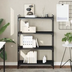 Librería de 4 estantes madera de ingeniería negro 80x30x120 cm de , Librerías y estanterías - Ref: Foro24-837672, Precio: 43,...