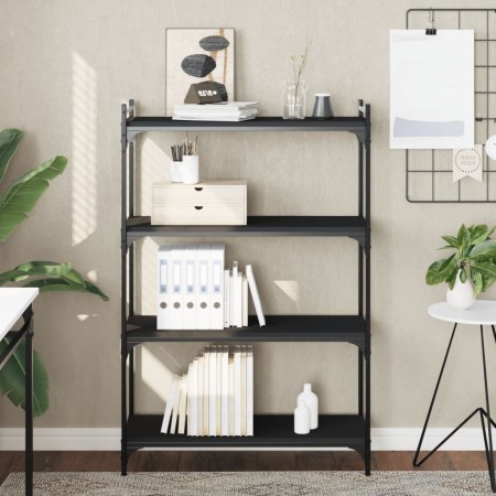 Librería de 4 estantes madera de ingeniería negro 80x30x120 cm de , Librerías y estanterías - Ref: Foro24-837672, Precio: 44,...