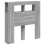 Sonoma-graues LED-Kopfteil aus Holzwerkstoff, 100 x 18,5 x 103,5 cm von , Kopf- und Fußteile - Ref: Foro24-837335, Preis: 59,...