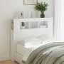 Cabecero con LED madera de ingeniería blanco 120x18,5x103,5 cm de , Cabeceros y pies de cama - Ref: Foro24-837337, Precio: 94...