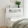 Headboard with LED white engineered wood 120x18.5x103.5 cm by , Headboards and footboards - Ref: Foro24-837337, Price: 92,20 ...