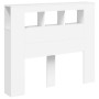 Cabecero con LED madera de ingeniería blanco 120x18,5x103,5 cm de , Cabeceros y pies de cama - Ref: Foro24-837337, Precio: 94...