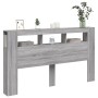 Cabecero LED madera ingeniería gris Sonoma 180x18,5x103,5 cm de , Cabeceros y pies de cama - Ref: Foro24-837363, Precio: 100,...