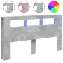 Cabecero LED madera ingeniería gris hormigón 180x18,5x103,5 cm de , Cabeceros y pies de cama - Ref: Foro24-837361, Precio: 92...