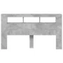 Cabecero LED madera ingeniería gris hormigón 180x18,5x103,5 cm de , Cabeceros y pies de cama - Ref: Foro24-837361, Precio: 92...