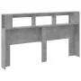 Cabecero LED madera ingeniería gris hormigón 180x18,5x103,5 cm de , Cabeceros y pies de cama - Ref: Foro24-837361, Precio: 92...